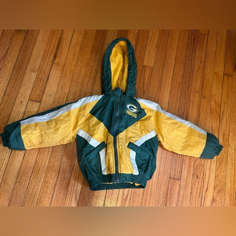 Vintage 1990s Youth Green Bay Packers Pullover NFL Football Jacket 4-5T